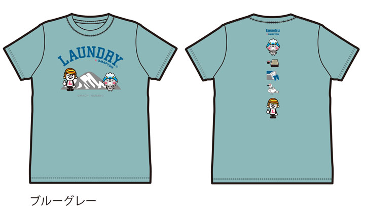 Laundry×おおまぴょん コラボT ブルーグレー
