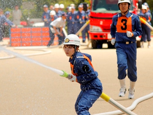 大町市消防団ポンプ操法・ラッパ吹奏大会