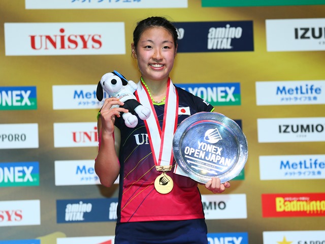 大町市出身の奥原さん 主要国際大会で初優勝