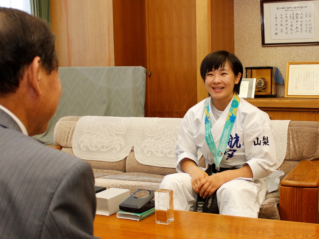 宇海水稀さんインターハイ空手V3 夢の五輪出場とメダル獲得に抱負