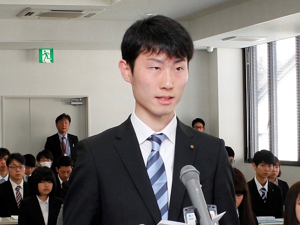 地域の新たな力 新規就職者を激励