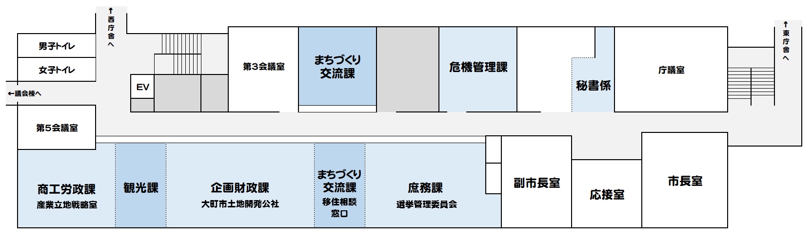 本庁舎2階案内図